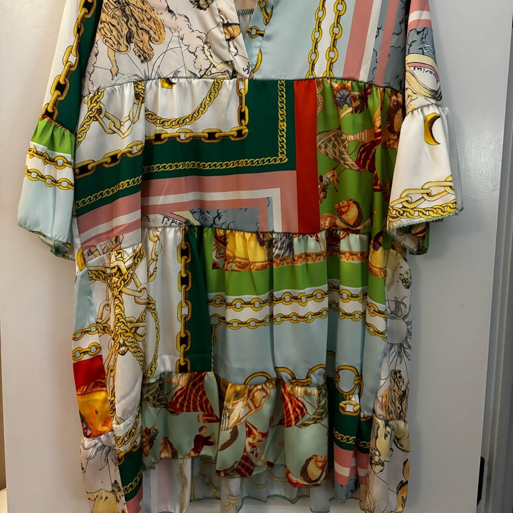 Colorful Chain Print Dress